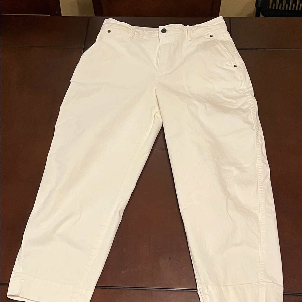 GAP Barrel High-Rise white denim pants NWOT